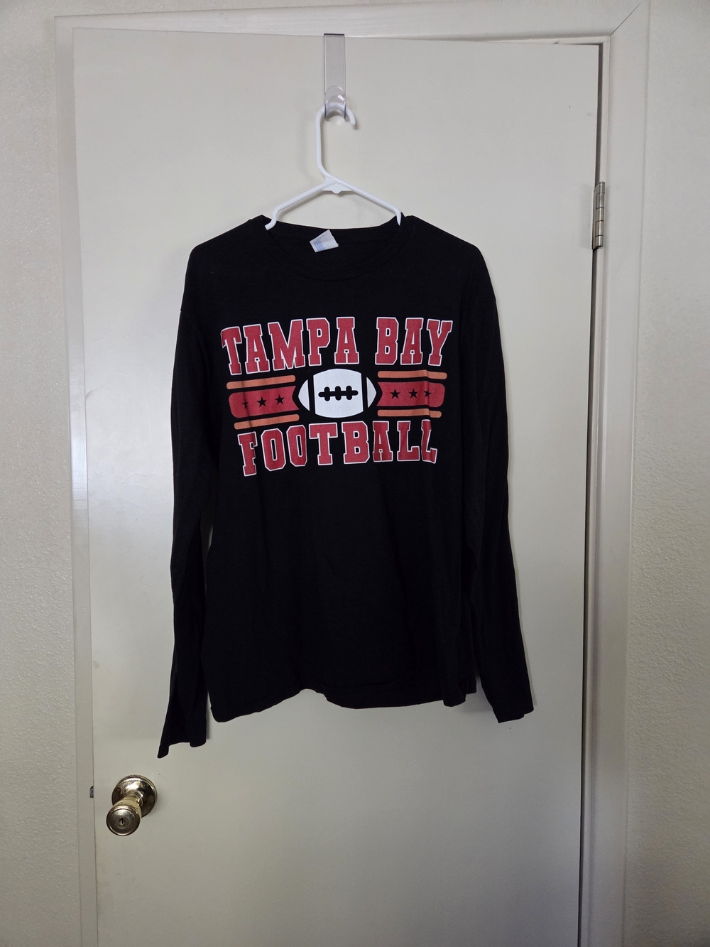Tampa Bay Football Long Sleeve Adult Shirt - Black & Red